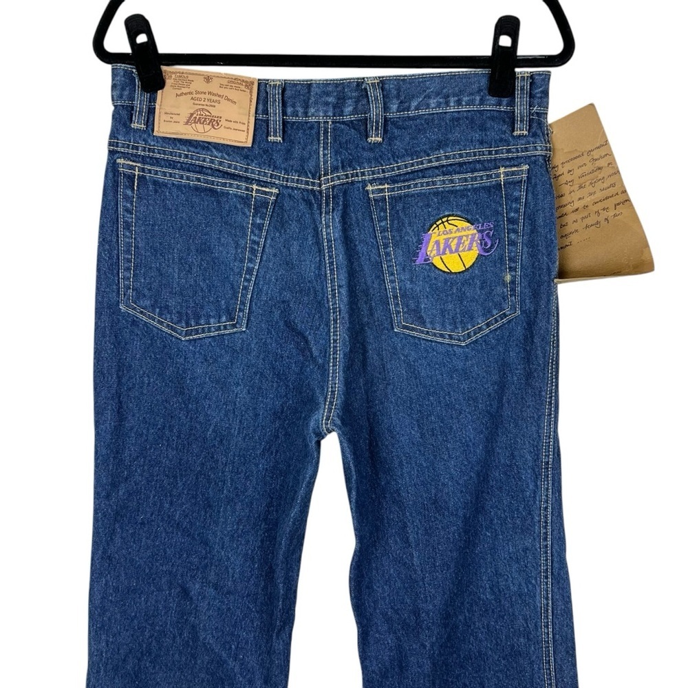Vintage Braxton Lakers Jeans Mens 34x36 Blue Embroidered NBA Tall Inseam NWT